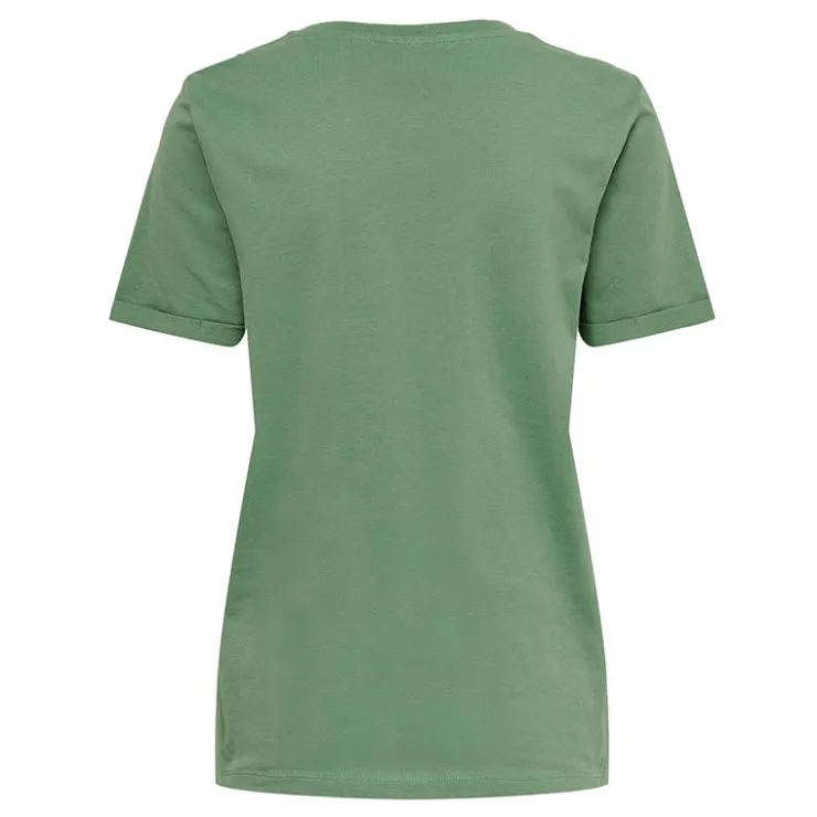 ONLY Haut col rond broderie cœur irisée Femme VERT New