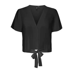 VERO MODA Haut court noué Femme NOIR Best