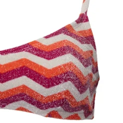 DEELUXE 74 Haut de maillot brassière tissu pailleté rouge corail à motif Femme ORANGE