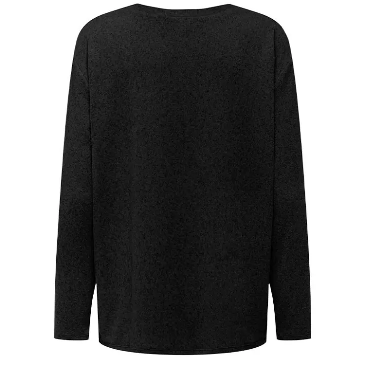 JDY Haut fluide manches longues col rond Femme NOIR Discount