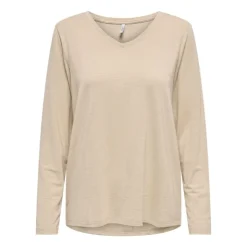 ONLY Haut harly pailleté col v regular fit Femme BEIGE Hot