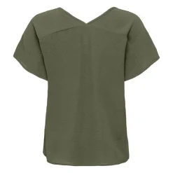 ONLY Haut manches courtes à volants uni Femme KAKI Online