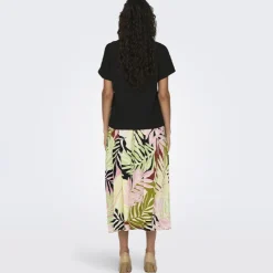 ONLY Haut manches courtes à volants uni Femme NOIR Hot