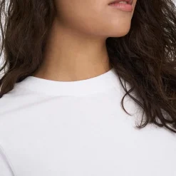 JDY Haut manches courtes Pisa col rond 100% coton cloud dancer Femme BLANC