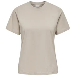 JDY Haut manches courtes Pisa col rond 100% coton cloud dancer Femme BEIGE Discount