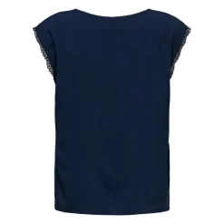 ONLY Haut manches courtes selina kalamata col v Femme BLEU FONCE Online