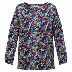 ONLY CARMAKOMA Haut manches longues col rond imprimé Femme MULTICOLORE Discount