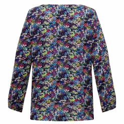 ONLY CARMAKOMA Haut manches longues col rond imprimé Femme MULTICOLORE Discount