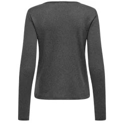 JDY Haut manches longues dentelle décolleté Femme GRIS