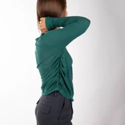 ONLY Haut manches longues transparent à plis henriette bayberry Femme VERT FONCE Online