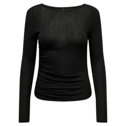 ONLY Haut manches longues transparent à plis henriette bayberry Femme NOIR New