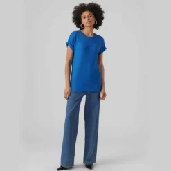 VERO MODA Haut manches tombantes Femme BLEU ROI Hot