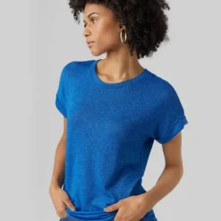 VERO MODA Haut manches tombantes Femme BLEU ROI Hot