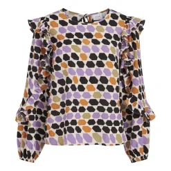 VILA Haut ml vifisker l/s frill top /rx 14079871 Femme BLANC ECRU Sale