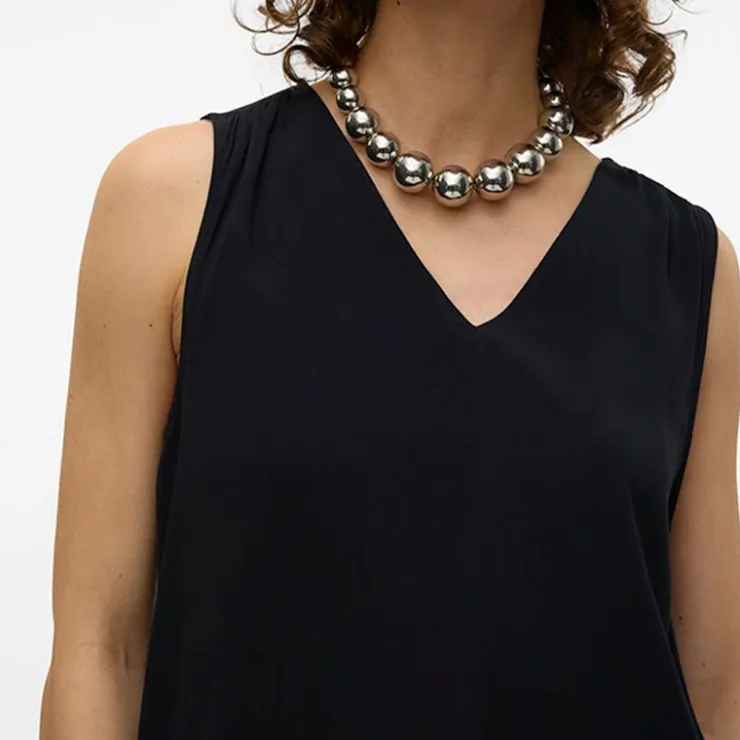 VERO MODA Haut sans manches avec col en v Femme NOIR Outlet