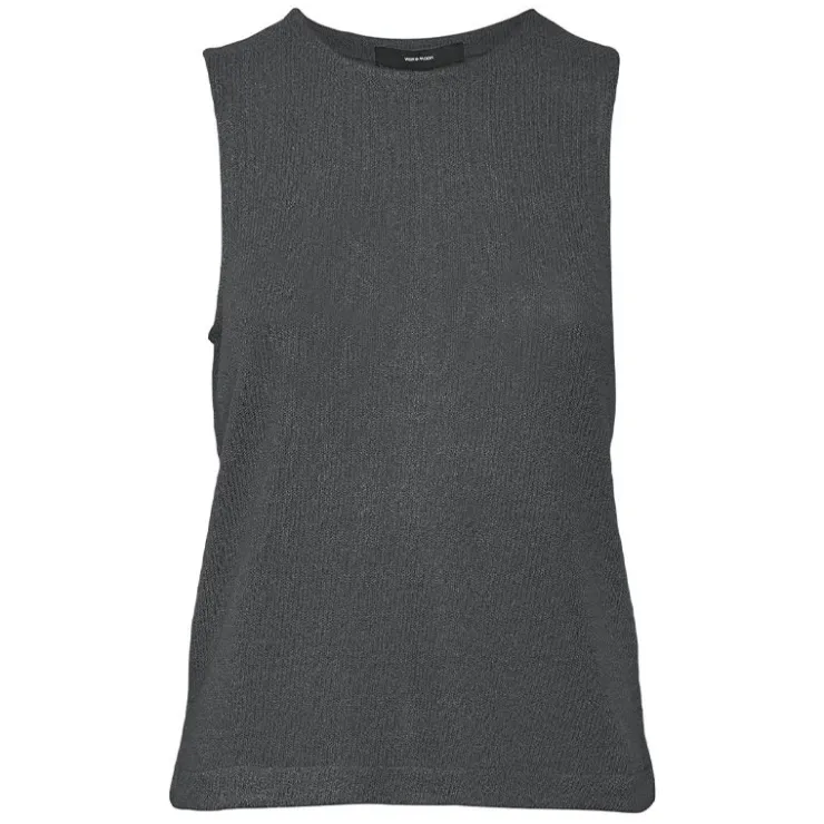 VERO MODA Haut sans manches col rond Femme GRIS Discount