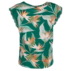 ONLY Haut sans manches col V imprimé tropical Femme VERT Clearance