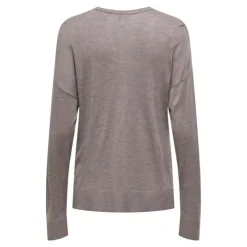 ONLY Haut vienna manches longues en maille col V Femme MARRON Discount