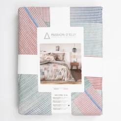 PASSION D ELLY Housse couette rayée multi couleurs 220*240cm 2 taies 63*63cm MULTICOLORE Outlet