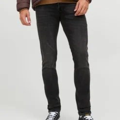 JACK & JONES Jean à boutons black denim glenn taille basse Homme NOIR Sale