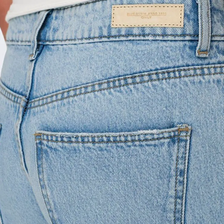 ONLY Jean bleu à strass clair droit Femme BLEU CLAIR Discount