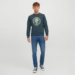 JACK & JONES Jean classique slim délavé Homme BLEU Best
