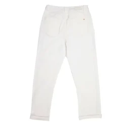 LA PETITE ETOILE Jean denim à ourlets avec motif éthnique Femme BLANC Sale