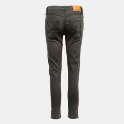 PLEASE Jean denim slim à boutons effet déchiré Femme GRIS Outlet