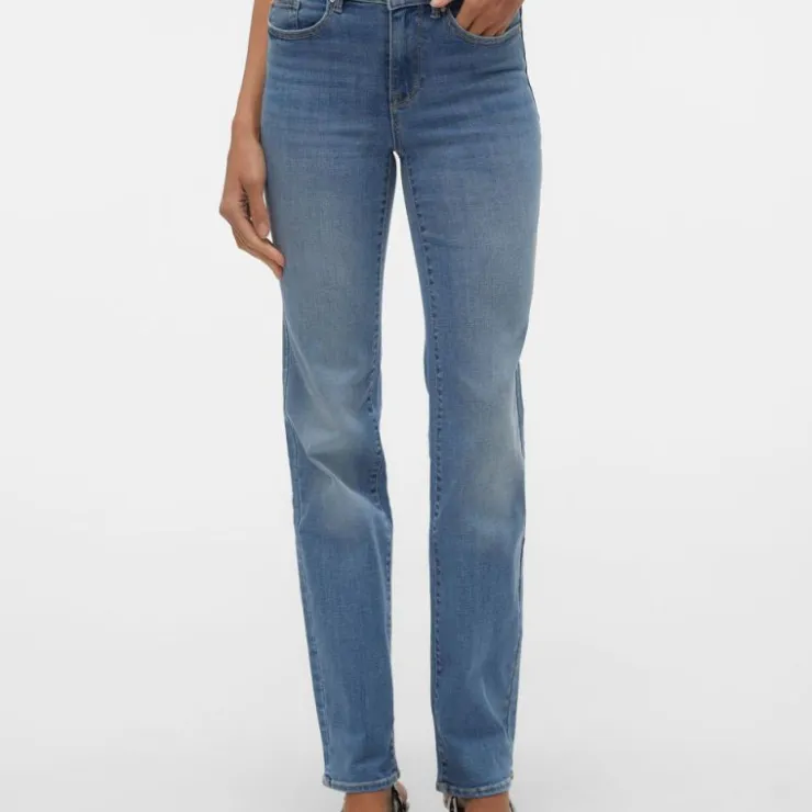 VERO MODA Jean droit Flash denim coton Femme BLEU Outlet