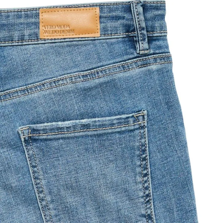 VERO MODA Jean droit Flash denim coton Femme BLEU Outlet