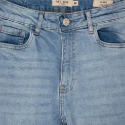 DEELUXE 74 Jean flare light stone sienna effiloché Femme BLEU CLAIR Sale