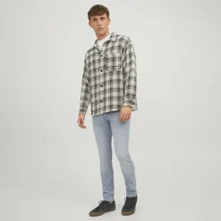 JACK & JONES Jean Glenn délavé taille basse Homme BLEU CLAIR