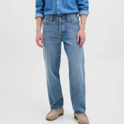 JACK & JONES Jean loose Eddie blue denim taille haute Homme BLEU Discount