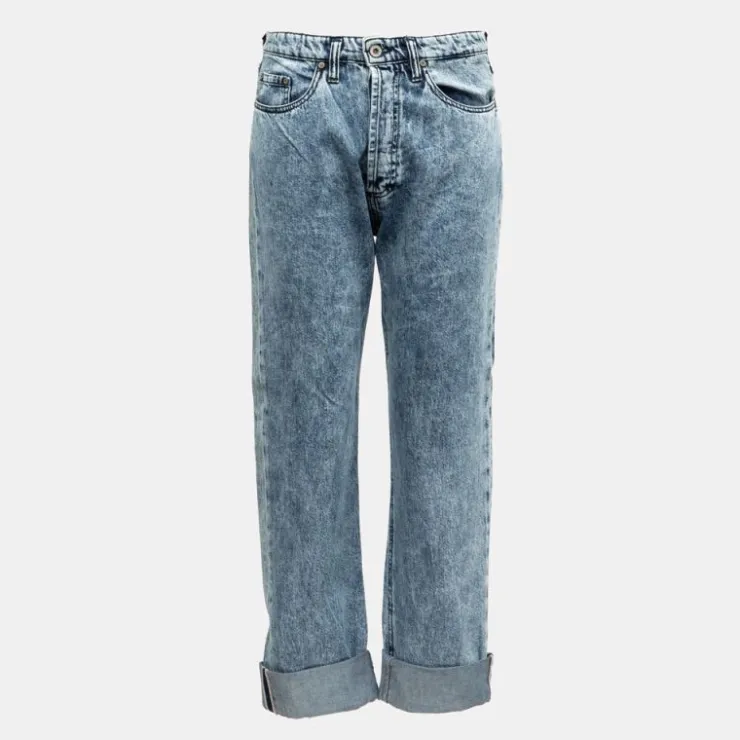 PLEASE Jean regular denim avec ourlets Femme BLEU Best