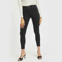 VILA Jean skinny Ekko 7/8eme taille haute gris foncé Femme GRIS FONCE Online