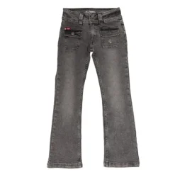 LEE COOPER Jean évasé poches avant avec couronne brodé fille Enfant GRIS