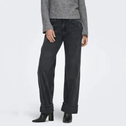 ONLY Jeans large Ella Femme GRIS