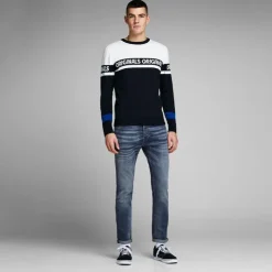 JACK & JONES Jeans slim délavé Homme BLEU Sale