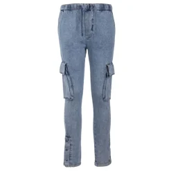 BILL TORNADE Jogging jean délavé cargo john en coton Homme BLEU Best