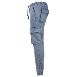 BILL TORNADE Jogging jean délavé cargo john en coton Homme BLEU Best