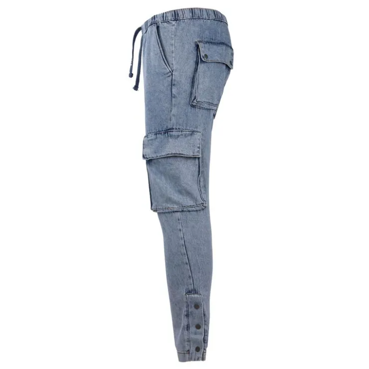 BILL TORNADE Jogging jean délavé cargo john en coton Homme BLEU Best