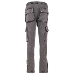 BILL TORNADE Jogging jean délavé cargo john en coton Homme GRIS New