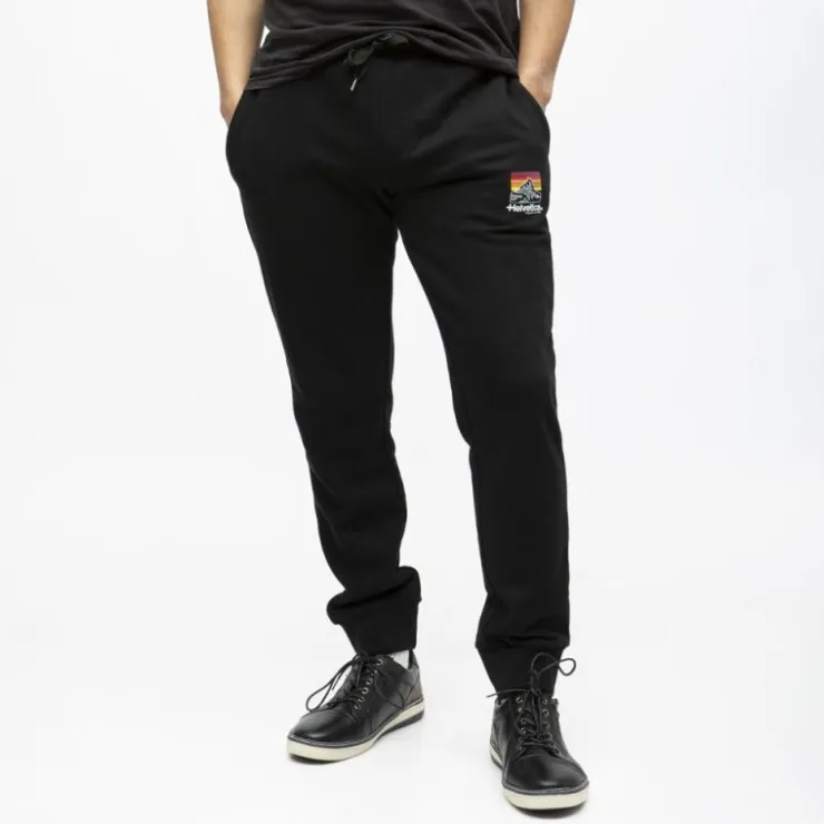 HELVETICA Jogging monaco coton Homme NOIR Clearance