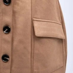 DEELUXE 74 Jupe à boutons avec poches valentina light camel suédine Femme MARRON CLAIR Hot