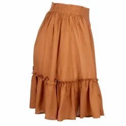 DEELUXE 74 Jupe à pois à volants ave élastique Femme MARRON