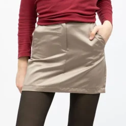 IMPERIAL Jupe courte satinée de tailleur Femme MARRON CLAIR New