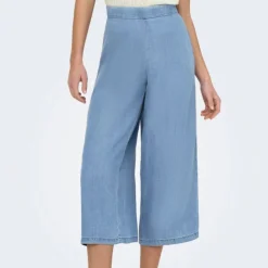 ONLY Jupe culotte évasée taille élastique Femme BLEU CLAIR Sale