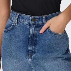 ONLY Jupe en jeans longue onlcilla en coton Femme BLEU Hot
