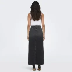 ONLY Jupe en jeans longue onlcilla en coton Femme GRIS FONCE Discount