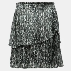 DEELUXE 74 Jupe élastique loralie grey à motif avec volants Femme VERT Hot